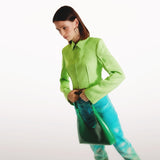 Amber Super Green Semi Patent Leather