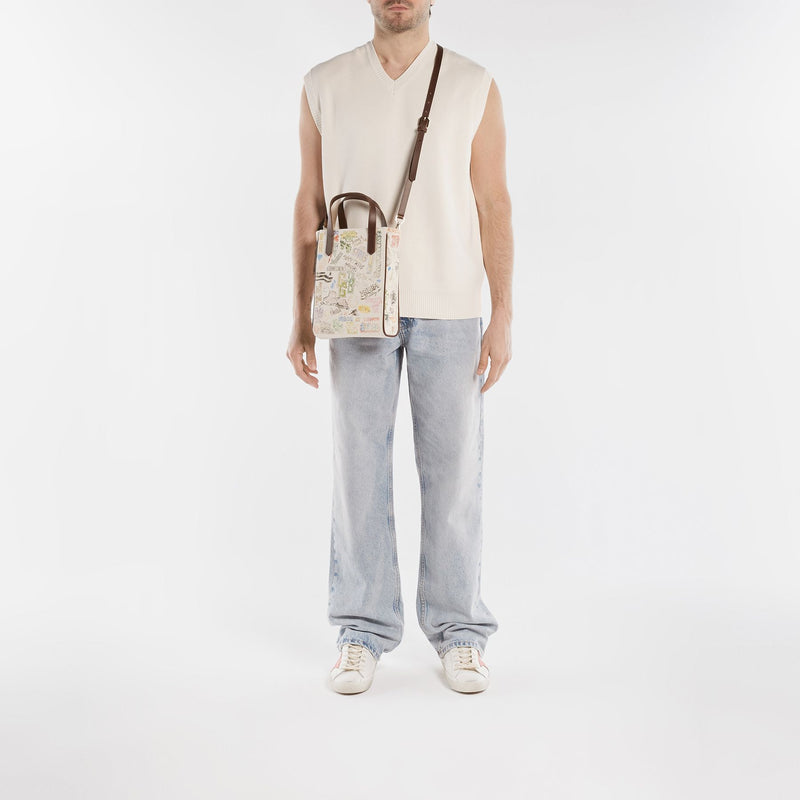 California Tote Bag - Golden Goose -  White/Multi - Leather