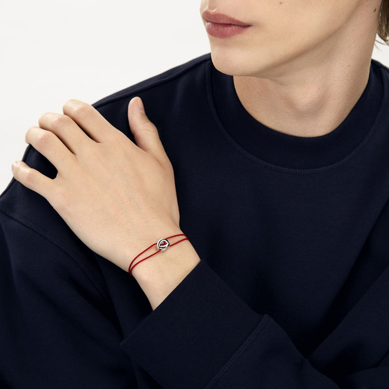 3G Cord Entrelacs Bracelet - Le Gramme - Red - Silver