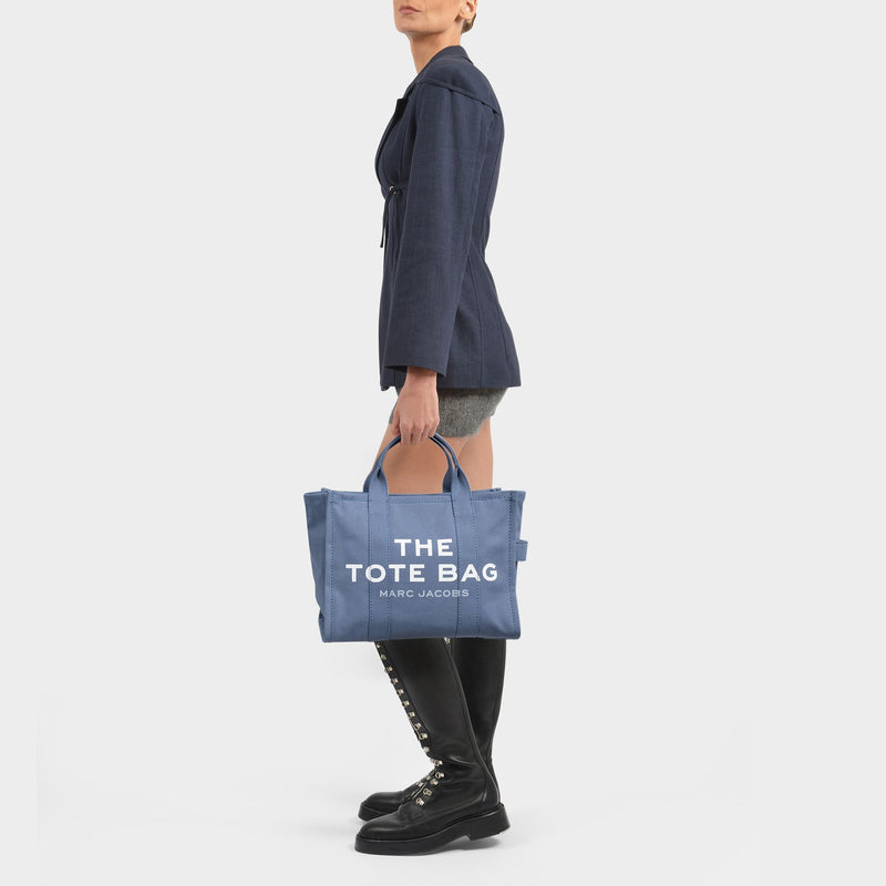 Medium Traveler Tote Bag in Blue Shadow Cotton