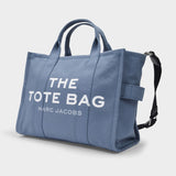 Medium Traveler Tote Bag in Blue Shadow Cotton