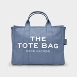 Medium Traveler Tote Bag in Blue Shadow Cotton