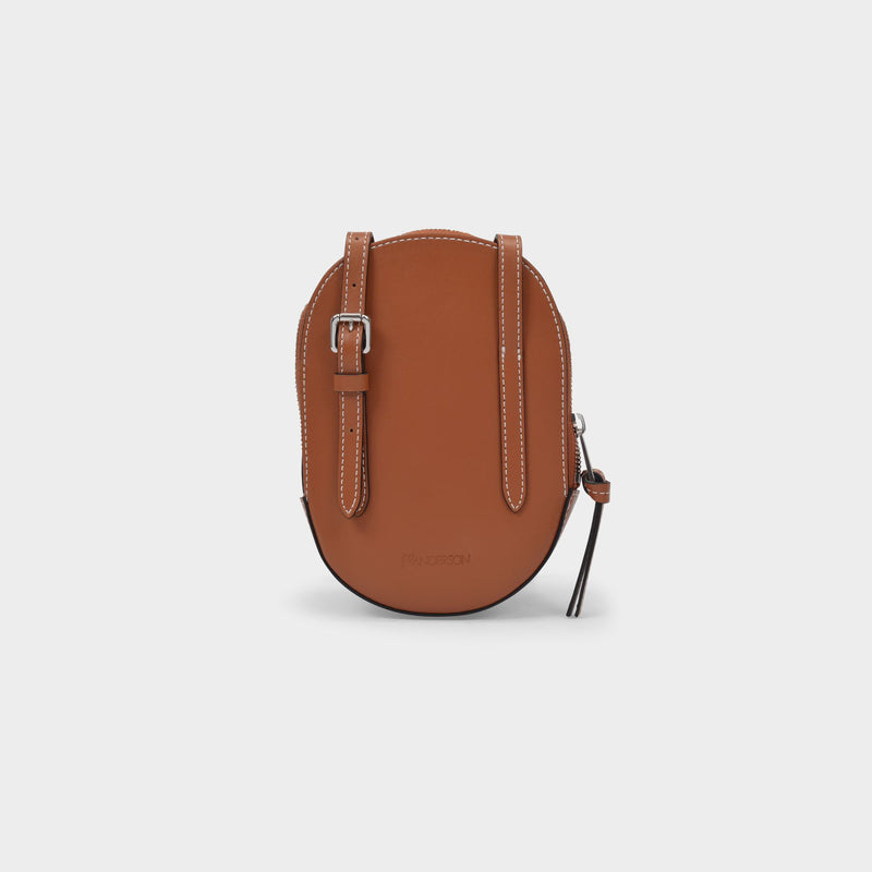 Midi Cap Bag in Brown Grained Leather