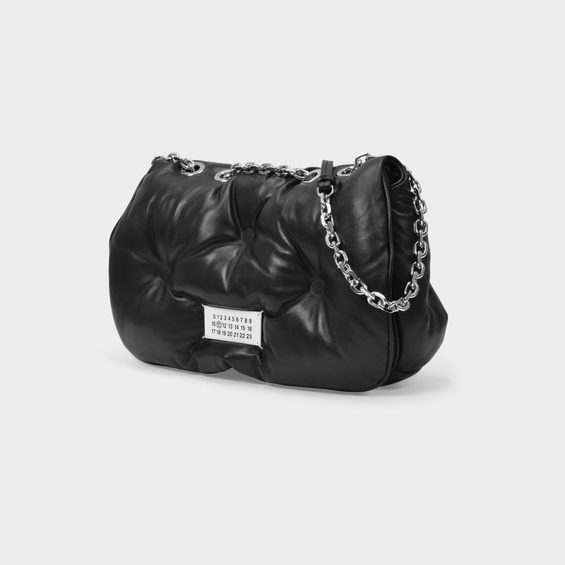 Glam Slam Flap Medium Hobo Bag - Maison Margiela - Black - Leather