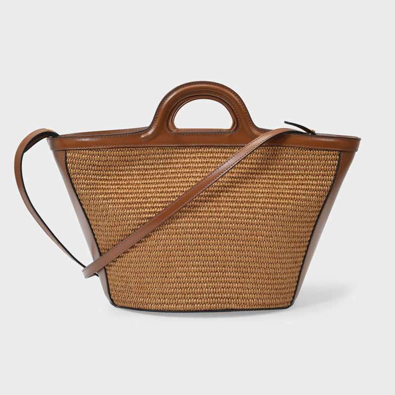 Tropicalia Small Shopper Bag - Marni - Raw Sienna - Leather