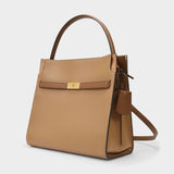 Lee Radziwill Double Handbag in Brown Leather