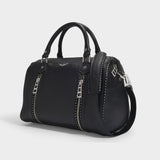 Medium Sunny Bag in Black Grained Leather and Studs