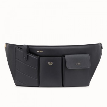 Fendi Pockets Belt Bag In Black Calfskin