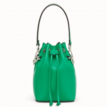 Fendi Mon Tresor Mini Bucket Bag In Green Calfskin