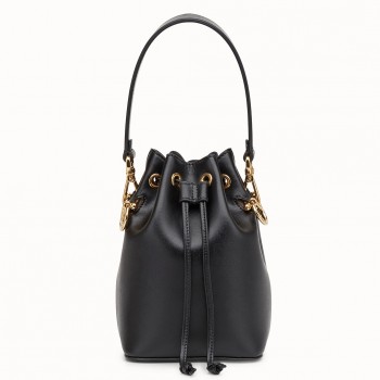 Fendi Mon Tresor Mini Bucket Bag In Black Calfskin