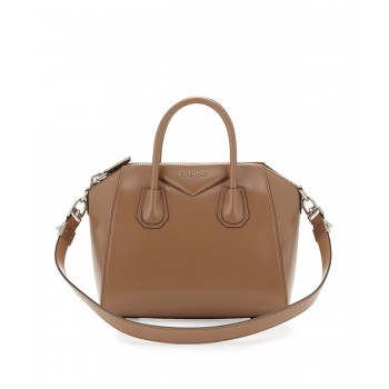 Givenchy Antigona Small Leather Satchel Bag Dark Beige