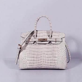 Hermes Birkin 30cm Crocodile Leather Bag With Strap Himalaya Gold