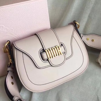Dior D-Fence Saddle Bag In Ivory Calfskin