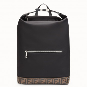 Fendi Rectangular Backpack In Black Nylon