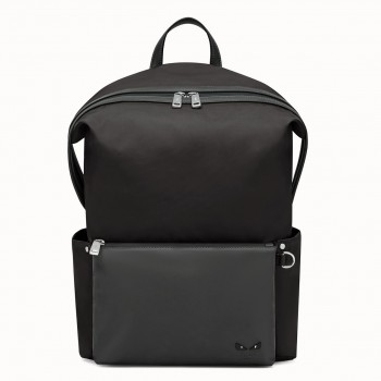 Fendi Black Nylon And Leather Backpack
