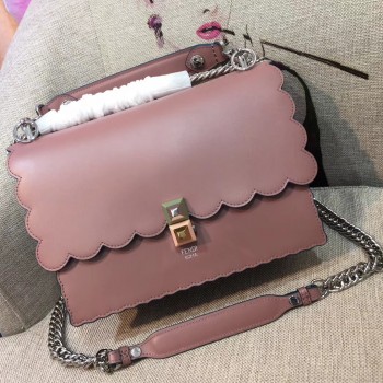 Fendi Kan I Scalloped Bag In Nude Calfskin