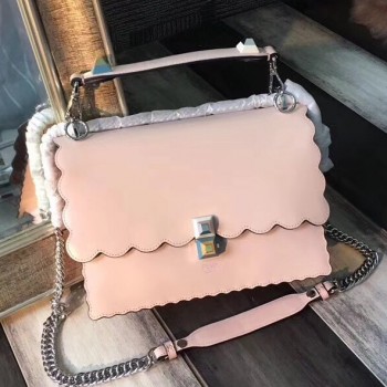 Fendi Kan I Scalloped Bag In Pink Calfskin