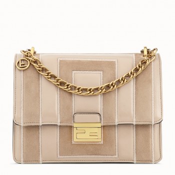 Fendi Kan U Bag In Beige Leather and Suede