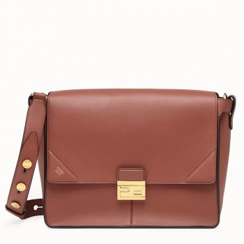 Fendi Large Kan U Bag In Brick Red Calfskin