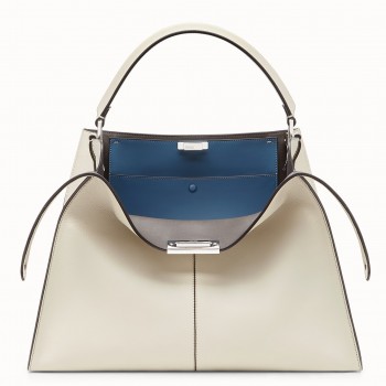 Fendi White Peekaboo X Lite Large Bag