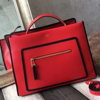 Fendi Medium Runaway Tote Bag In Red Calfskin