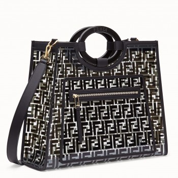 Fendi Black Large PU Runaway Shopper Bag