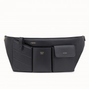 Fendi Pockets Belt Bag In Black Calfskin