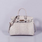 Hermes Birkin 30cm Crocodile Leather Bag With Strap Himalaya Gold