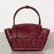 Bottega Veneta Mini Arco 29 Bag In Bordeaux Weave Calfskin