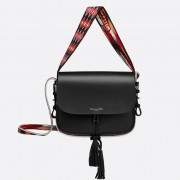 Dior Diorodeo Flap Bag In Black Calfskin