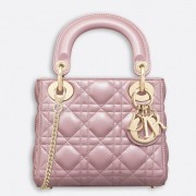 Dior Lotus Pearly Lambskin Mini Lady Dior Bag With Chain