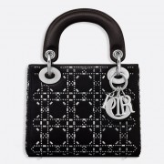 Dior Mini Lady Dior Satin With Rhinestones Bag With Chain