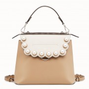 Fendi Beige Small Pearls Back To School Backpack