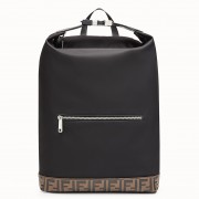 Fendi Rectangular Backpack In Black Nylon