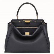 Fendi Peekaboo Medium Bag In Black Calfskin