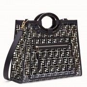 Fendi Black Large PU Runaway Shopper Bag