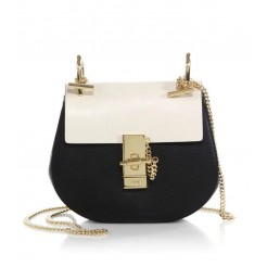 Chloe Drew Mini Bicolor Crossbody Bag Black
