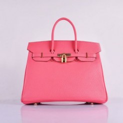 Hermes Birkin 35cm Togo leather Handbags Lip Pink Golden