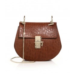 Chloe Drew Small Crocodile-Embossed Leather Bag