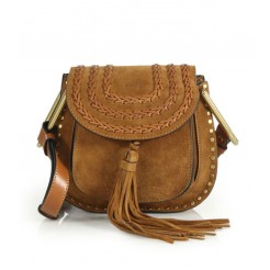 Chloe Hudson Tasseled Suede Crossbody Bag Caramel
