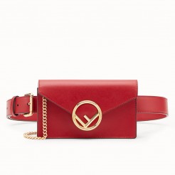 Fendi Kan I F Belt Bag In Red Calfskin