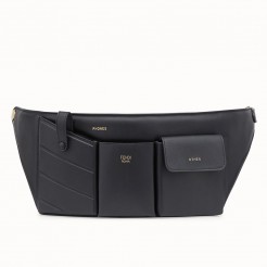 Fendi Pockets Belt Bag In Black Calfskin