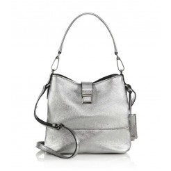 Miu Miu Madras Metallic Leather Crossbody Bag Chrome