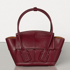 Bottega Veneta Mini Arco 29 Bag In Bordeaux Weave Calfskin