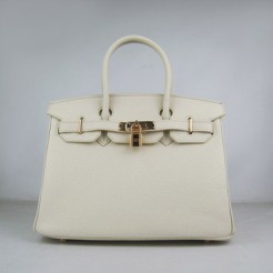 Hermes Birkin 30cm Togo leather Handbags beige golden