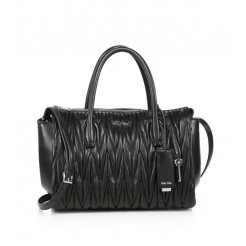 Miu Miu Matelass Leather Satchel Black