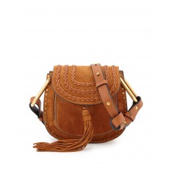 Chloe Hudson Mini Suede Shoulder Bag Caramel