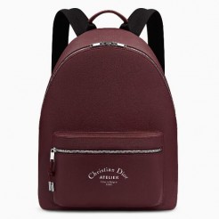 Dior Rider Rucksack Backpack In Burgundy Calfskin