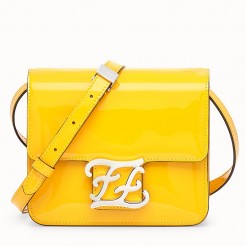 Fendi Karligraphy Bag In Yellow Patent Leather