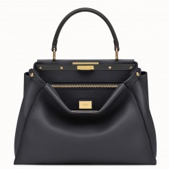Fendi Peekaboo Medium Bag In Black Calfskin